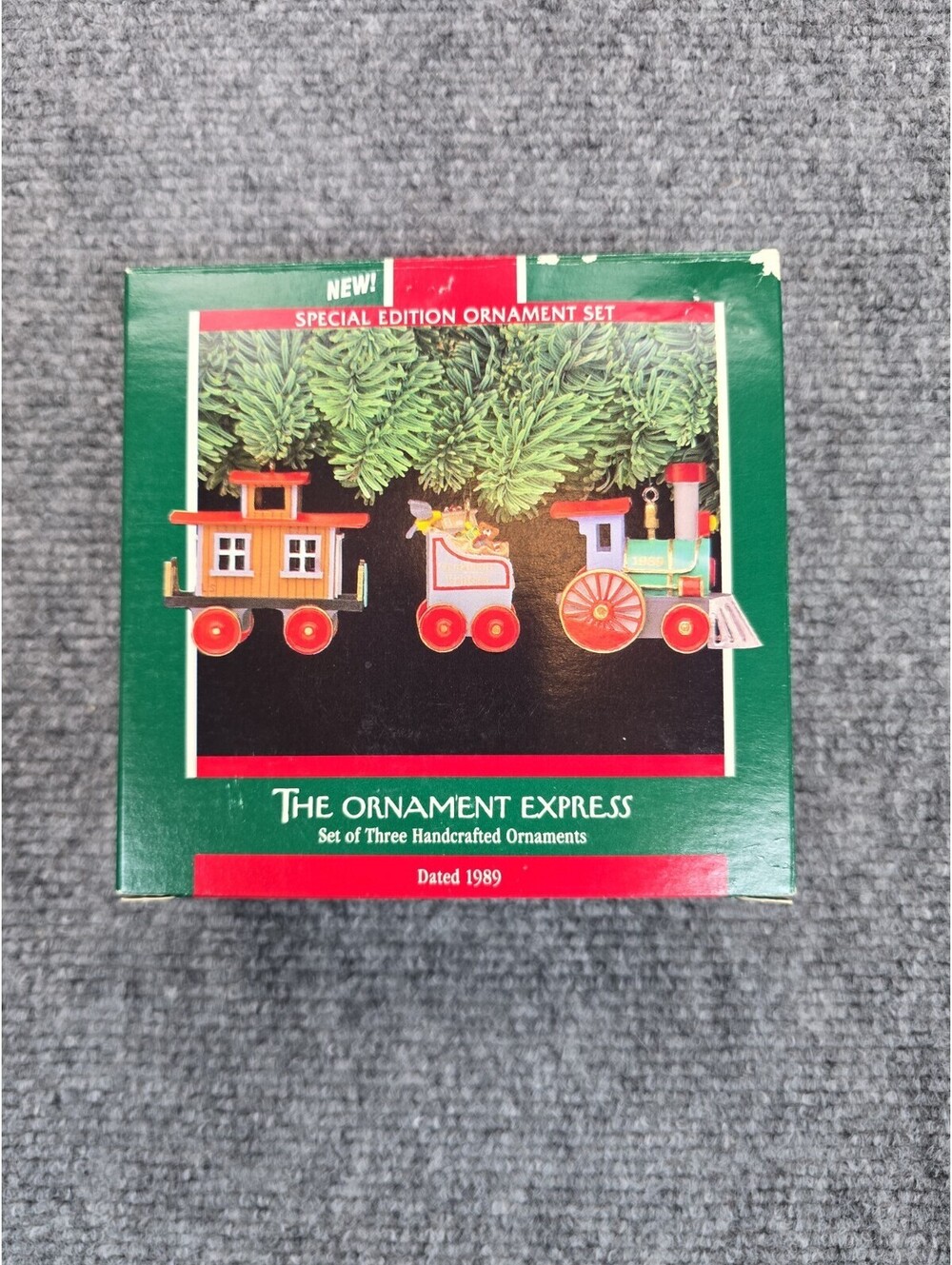 Hallmark 1989 “The Ornament Express” Set of 3 Train Christmas Ornaments in Box - Picture 6 of 7